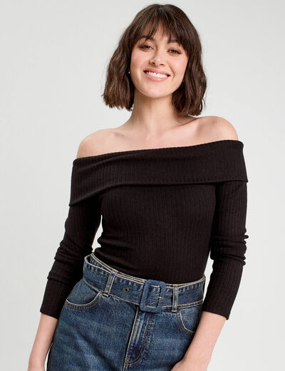 T-shirt manches longues noir femme
