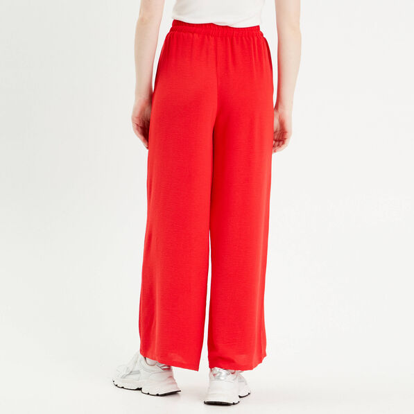 pantalon large fluide rouge fluo femme Pantalon large fluide rouge fluo femme