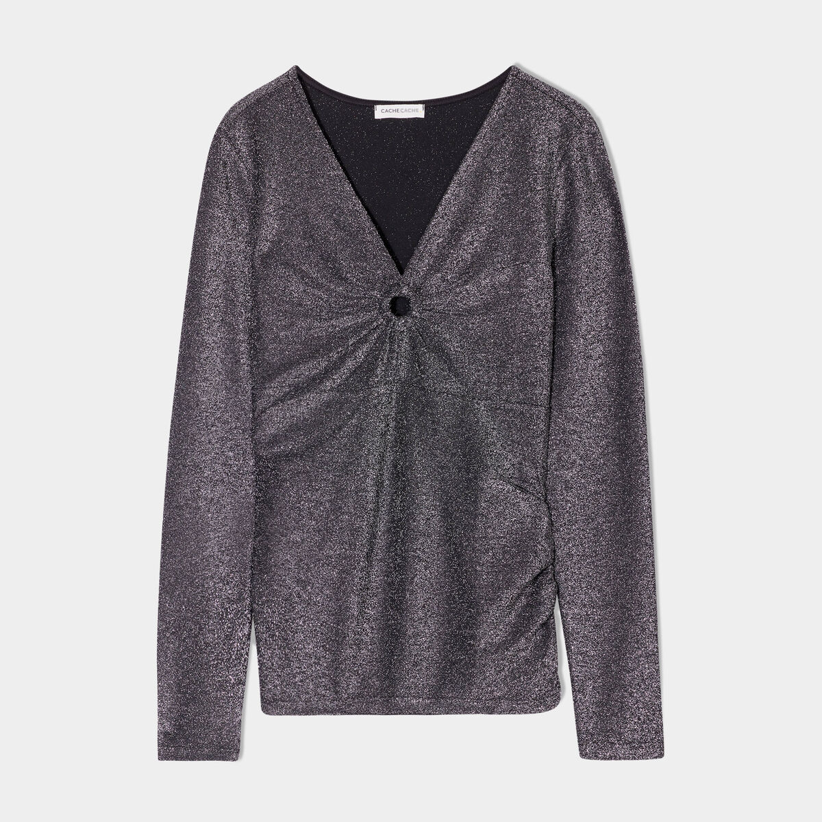 T-shirt avec anneau gris argent femme