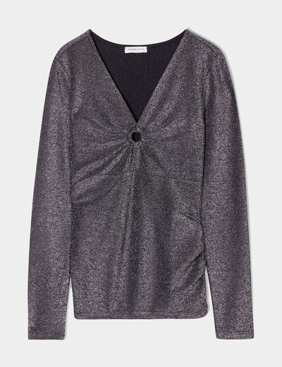 T-shirt avec anneau gris argent femme