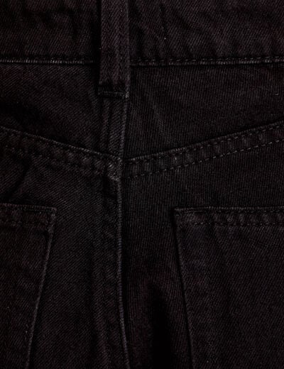 Jean wide leg taille haute Petite denim noir femme