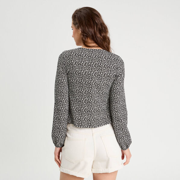 blouse avec noeuds noir femme Blouse avec noeuds noir femme