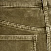 Pantalon droit en velours vert kaki femme