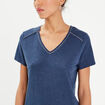 T-shirt manches courtes bleu foncé femme