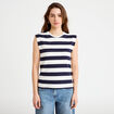 T-shirt col rond sans manches blanc femme