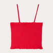 Débardeur bandeau smocké rouge femme