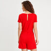 Combishort ceinturée rouge femme