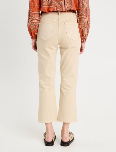Pantalon flare 7/8ème marron clair femme