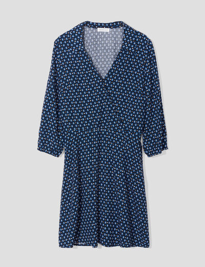 Robe évasée fluide noir femme