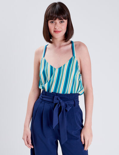 Blouse bretelles fines blanc femme