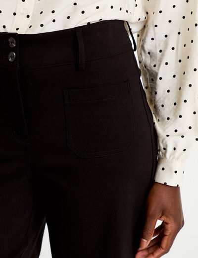 Pantalon bootcut taille haute noir femme
