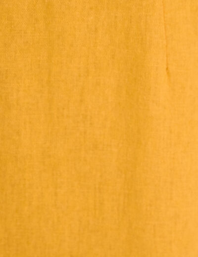 Robe chemise midi contenant du lin jaune citron femme
