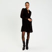 Robe &eacute;vas&eacute;e en voile brod&eacute; noir femme