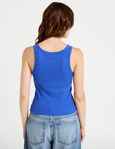 D&eacute;bardeur c&ocirc;tel&eacute; avec brassi&egrave;re int&eacute;gr&eacute;e bleu electrique femme