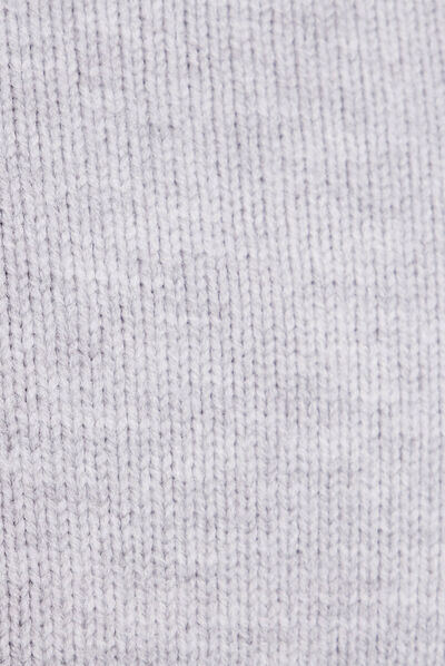 Robe pull droite col montant gris clair femme