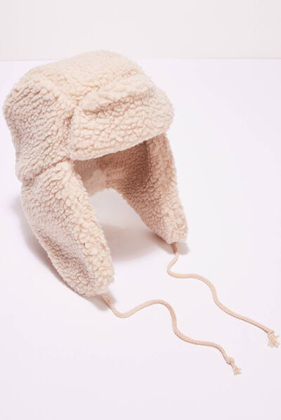 Bonnet chapka ecru femme