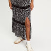 Jupe longue évasée noir femme
