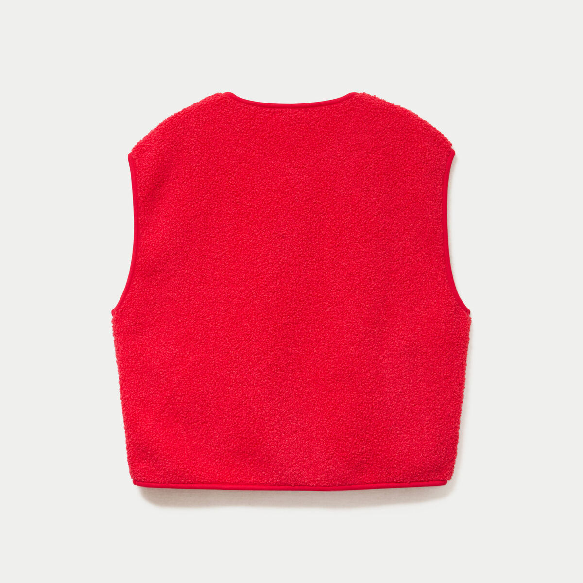 Gilet sans manches effet polaire rouge femme