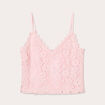 Débardeur cropped dentelle rose clair femme