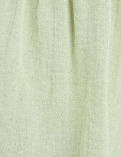 Blouse avec volants vert clair femme