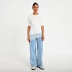T-shirt oversize longue dentelle ecru femme