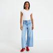 Jean wide leg cropped taille haute denim triple stone femme