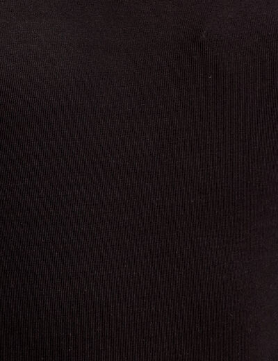 T-shirt uni à manches longues noir femme