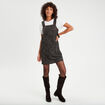 Robe chasuble droite tweed noir femme