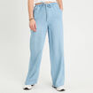 Pantalon large en jean denim bleach femme