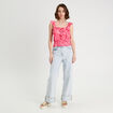 Débardeur sans manches volants rose femme