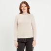 Pull manches longues ivoire femme