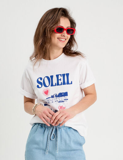 T-shirt manches courtes blanc femme