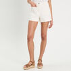 Short en jean droit blanc femme
