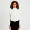 Veste cropped bas resserr&eacute; ecru femme