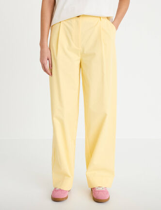 Pantalon large jaune clair femme