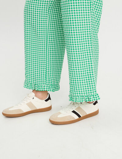 Pantalon large 7/8ème vert émeraude femme