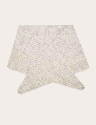 Écharpe tricotée gris clair femme