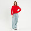 Pull col montant rouge femme