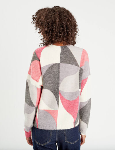 Pull manches longues gris clair femme