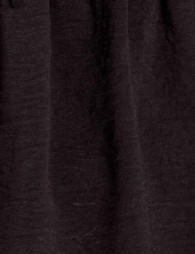 Blouse col en V noeuds noir femme