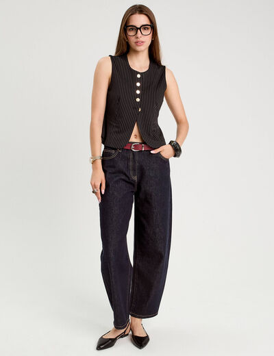 Veston sans manches noir femme