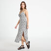 Robe longue d&eacute;collet&eacute; &agrave; fines bretelles blanc femme