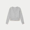 Gilet col v manches longues gris fonc&eacute; femme