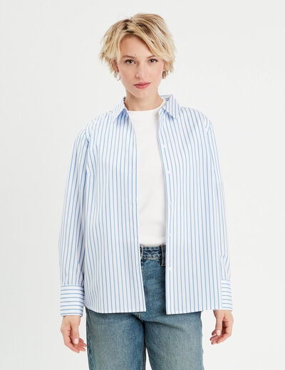 Chemise manches longues blanc femme