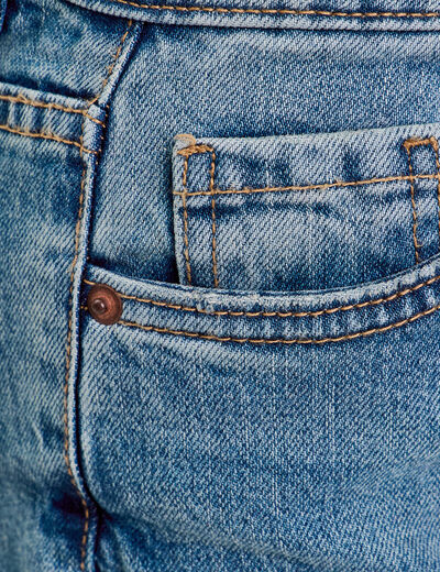 Jeans droit taille haute denim dirty femme