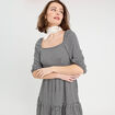 Robe évasée manches 3/4 blanc femme