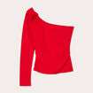 T-shirt asymétrique rouge femme