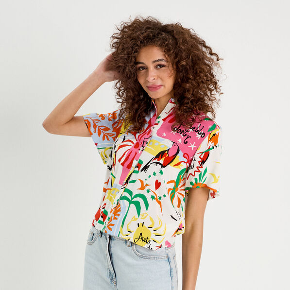 chemise manches courtes blanc femme Chemise manches courtes blanc femme