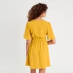 Robe évasée taille élastiquée jaune citron femme