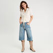 Chemise manches courtes ecru femme